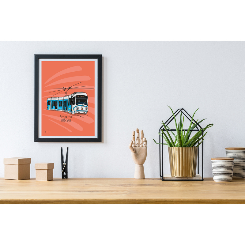 Plakat A4 Wrocław Tramwaj Škoda 19T - 0