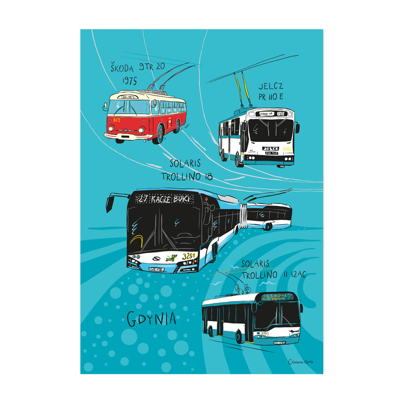Plakat A4 Gdynia Trolejbusy