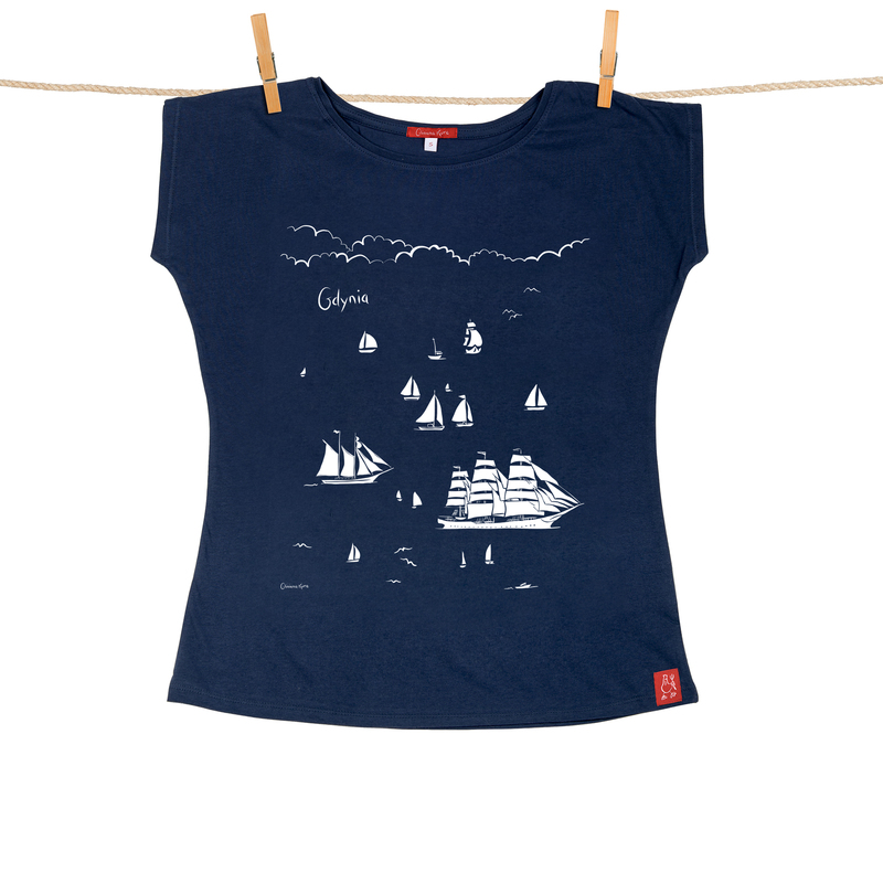 Tshirt Damski Gdynia Żaglowce L