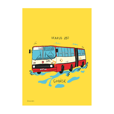 Plakat A4 Gdańsk Autobus Ikarus 280