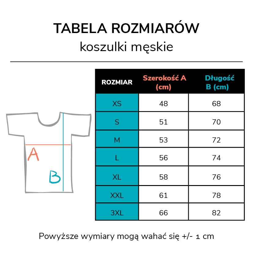 rozmiar&oacute;wka tshirty męskie square