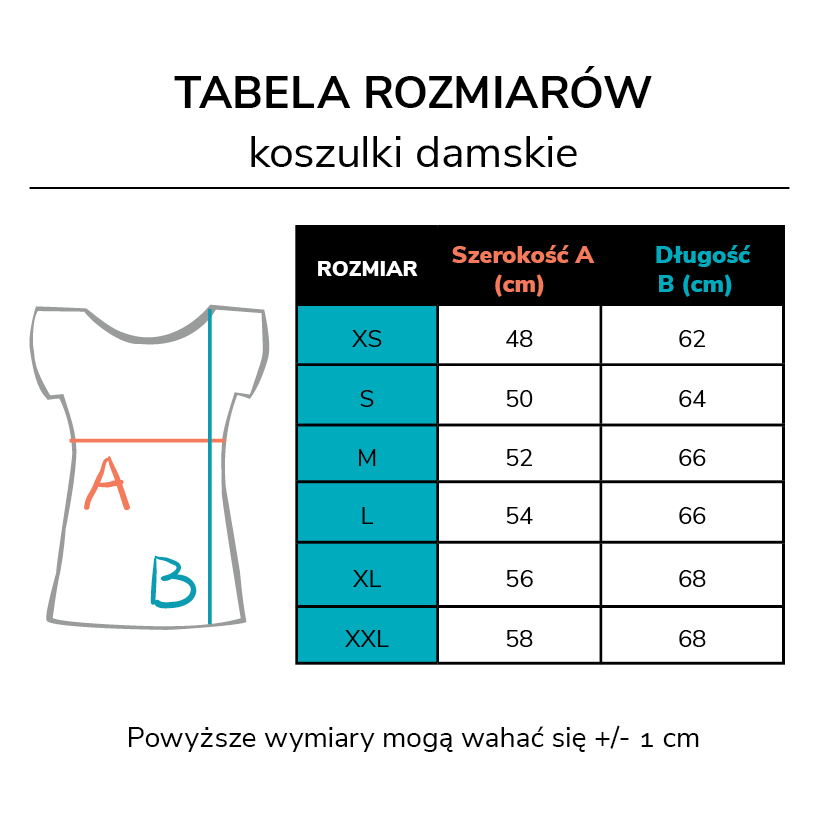 rozmiar&oacute;wka t-shirty damskie