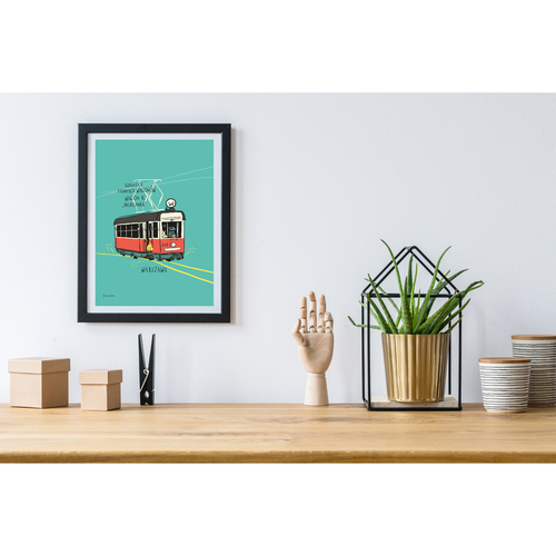 Plakat A4 Warszawa Tramwaj "Berlinka" 2