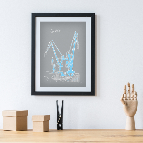 Plakat A4 Gdańsk Dźwigi 2