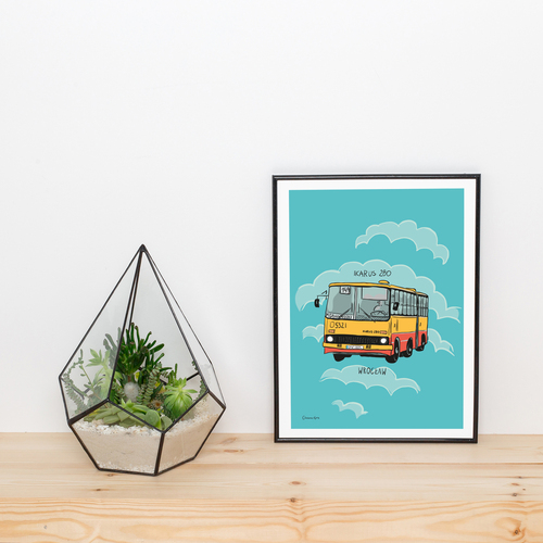 Plakat A4 Wrocław Autobus Ikarus 280 2