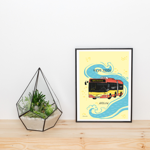 Plakat A4 Wrocław Autobus Volvo 7000A 2