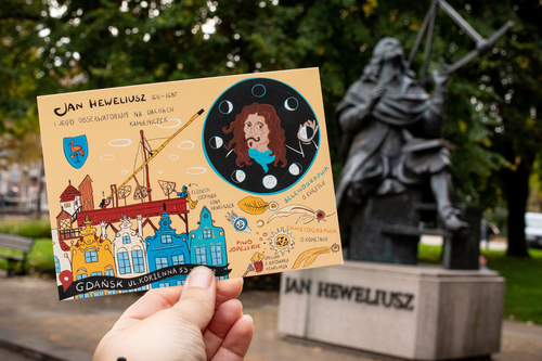 Pocztówka Gdańsk Jan Heweliusz 2