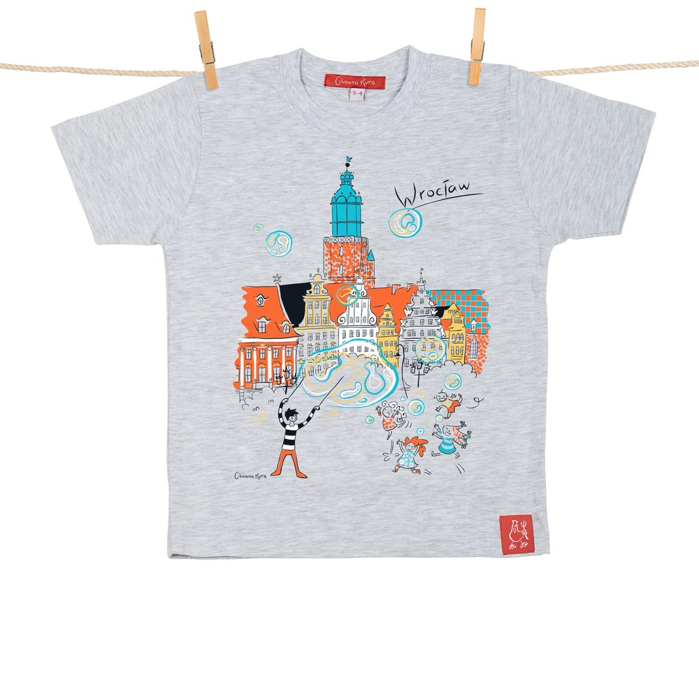Tshirt Dziecięcy Wrocław Kamieniczki szary 7-8 lat 1