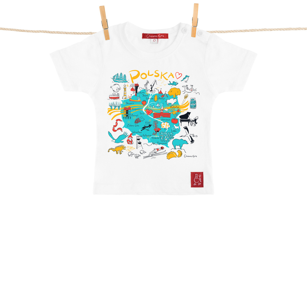 Tshirt Dziecięcy Polska biały, od 0 do 1 roku 1