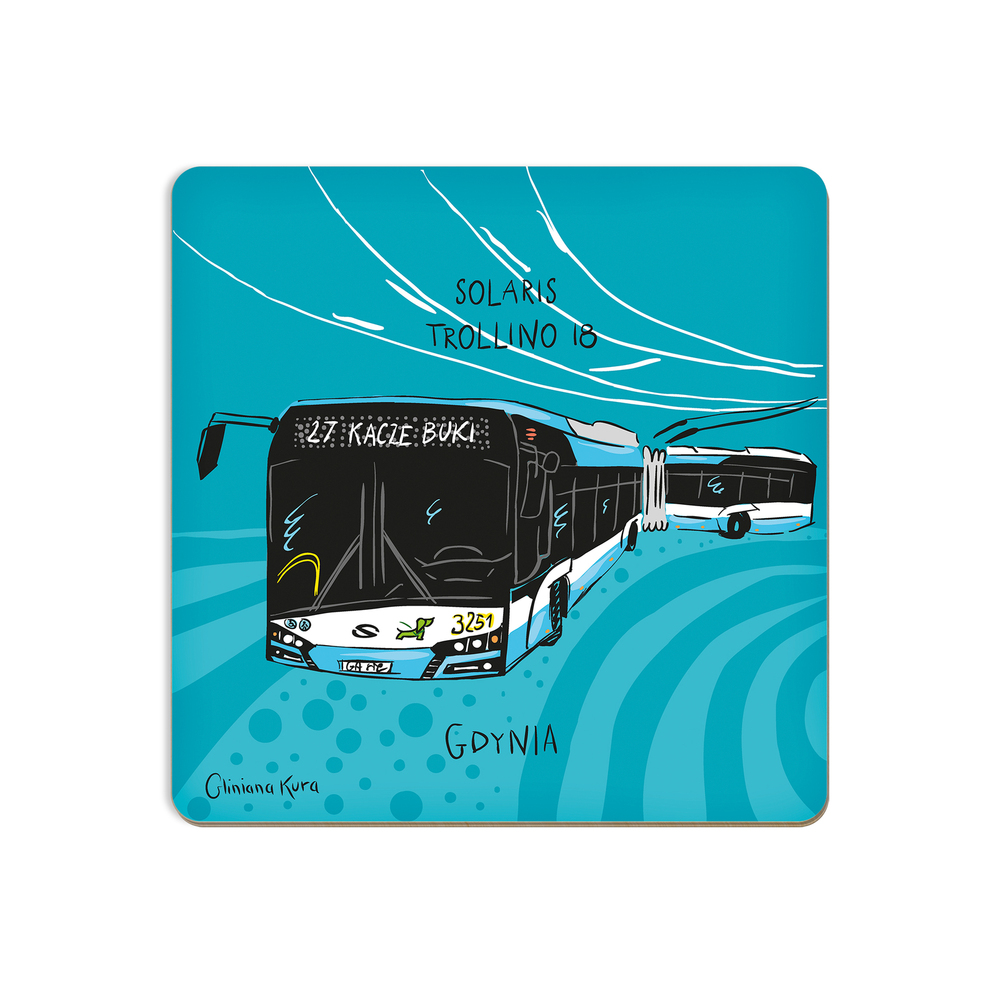 Podkładka pod kubek Gdynia Trolejbus Solaris Trollino 18M 1