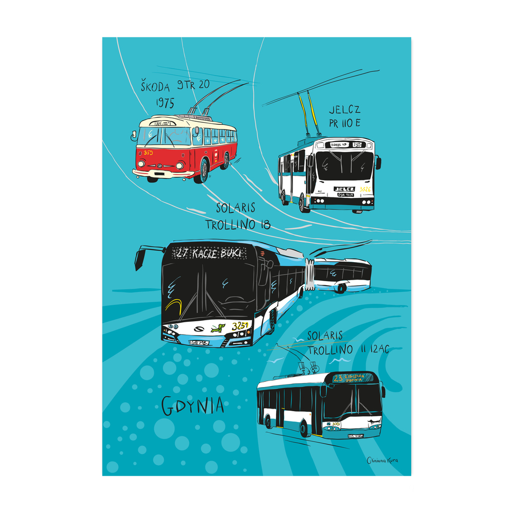 Plakat A4 Gdynia Trolejbusy 1