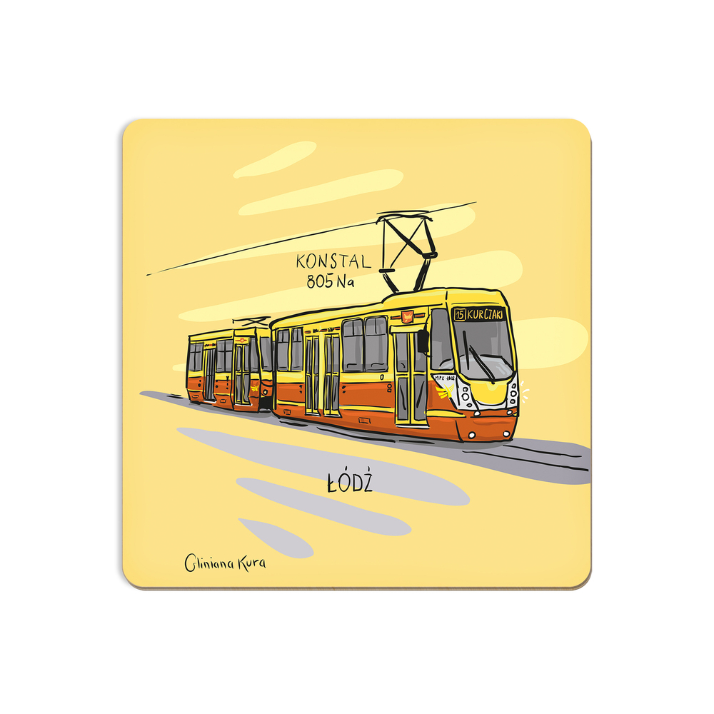 Podkładka pod kubek Łódź Tramwaj Konstal 805Na "Woltan" 1