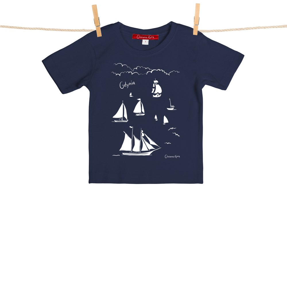 Tshirt Dziecięcy Gdynia Żaglowce granatowy 2 lata 1
