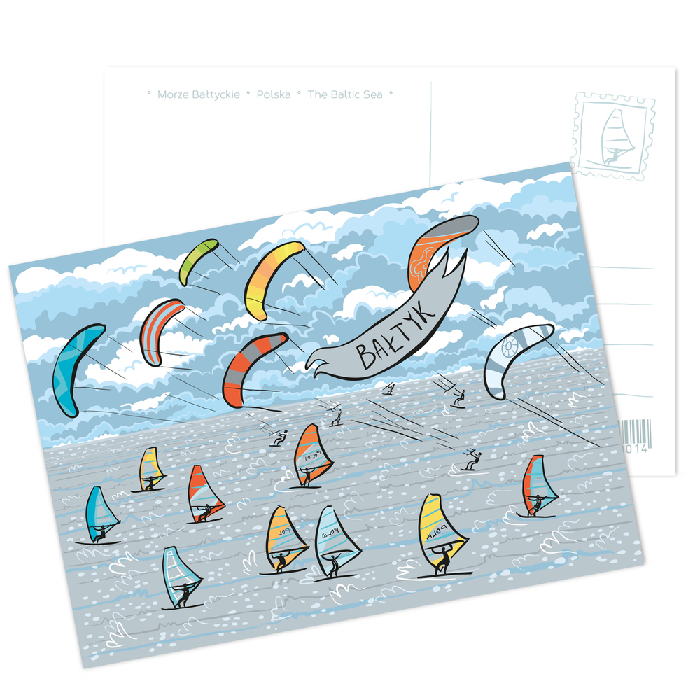 Pocztówka Bałtyk Windsurfing 1