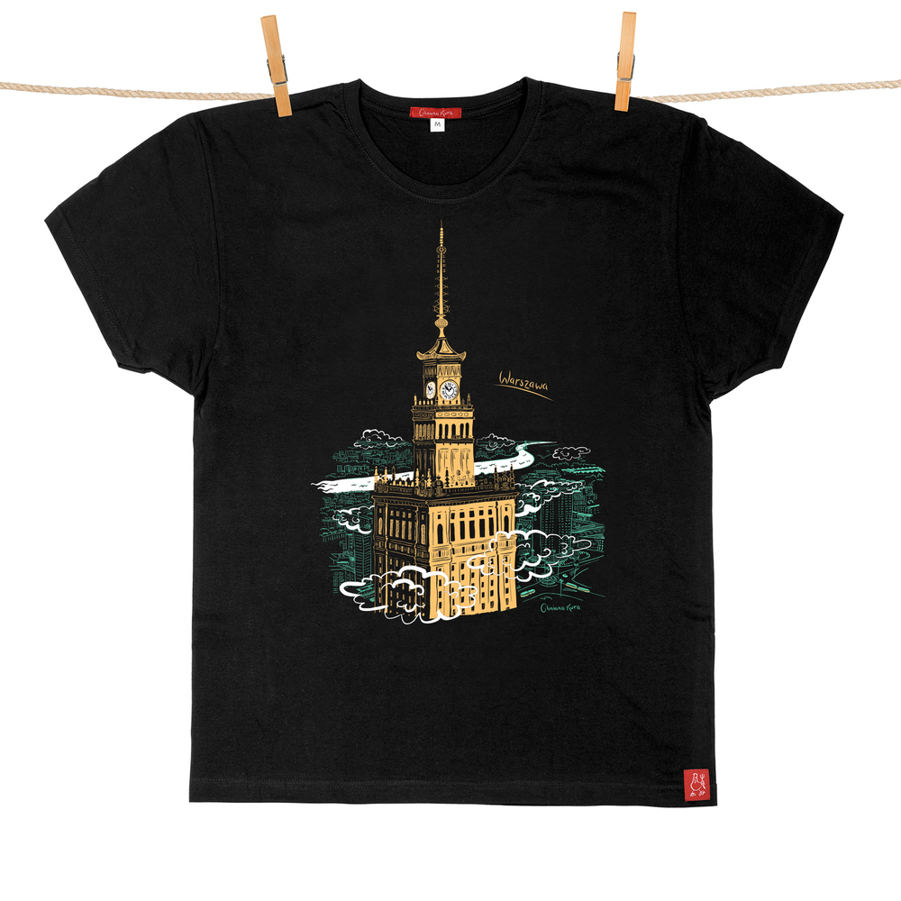 Tshirt Męski Warszawa Pałac Kultury i Nauki czarny S 1