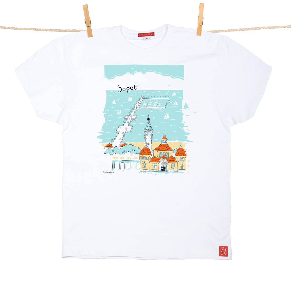 Tshirt Męski Sopot Molo biały S 1