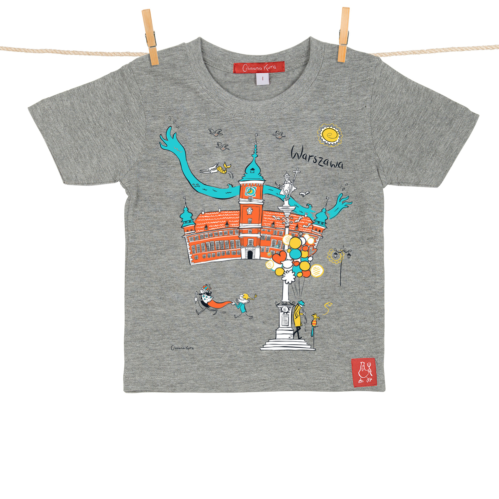Tshirt Dziecięcy Warszawa Plac Zamkowy szary 1 rok 1