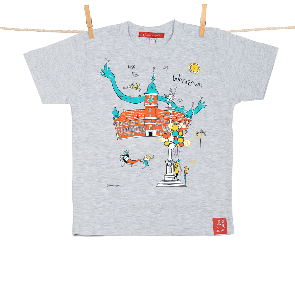 Tshirt Dziecięcy Warszawa Plac Zamkowy szary 12-14 lat 1