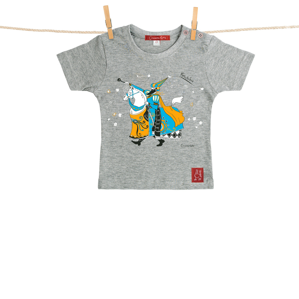 Tshirt Dziecięcy Kraków Lajkonik szary, od 0 do 1 roku 1