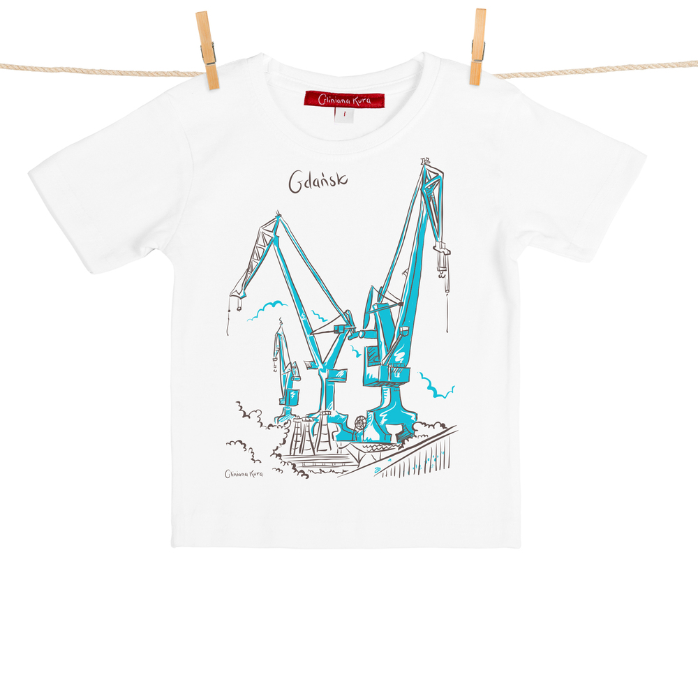 Tshirt Dziecięcy Gdańsk Dźwigi biały 1 rok 1