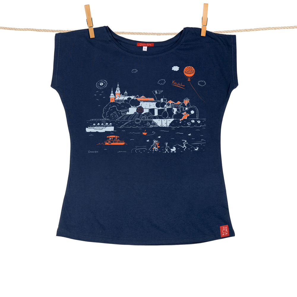 Tshirt Damski Kraków Wawel granatowy S 1