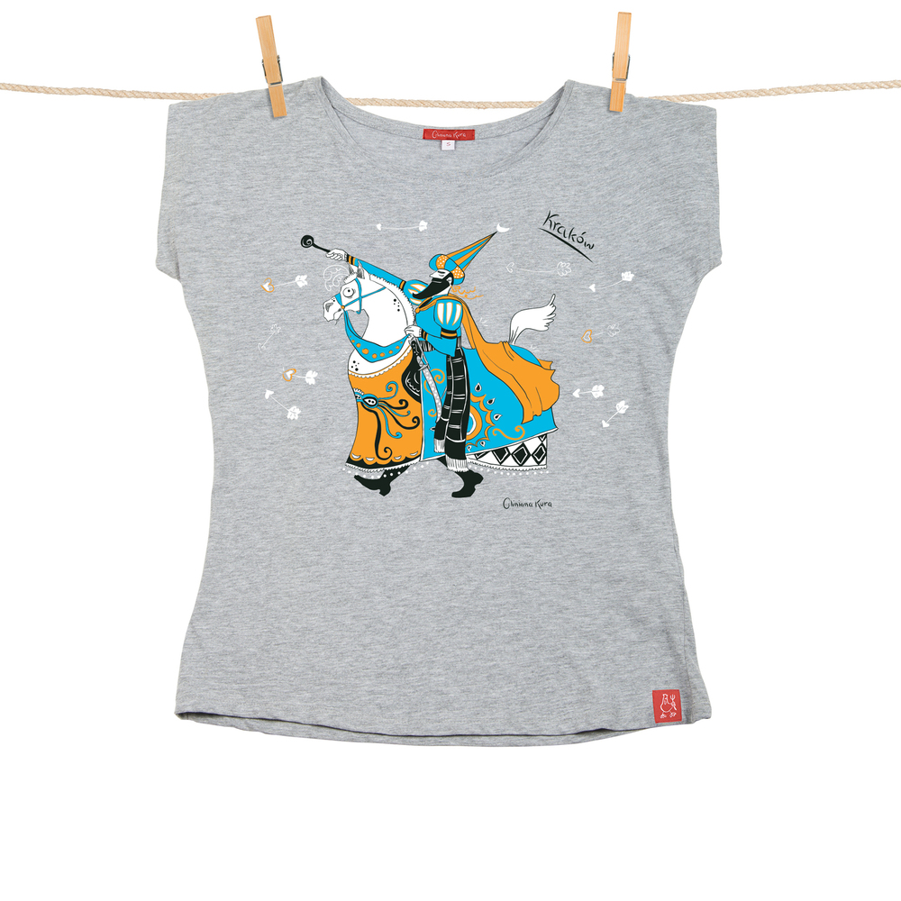 Tshirt Damski Kraków Lajkonik szary XXL 1