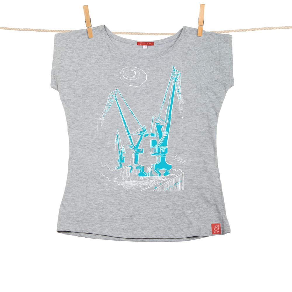 Tshirt Damski Gdańsk Dźwigi szary XXL 1