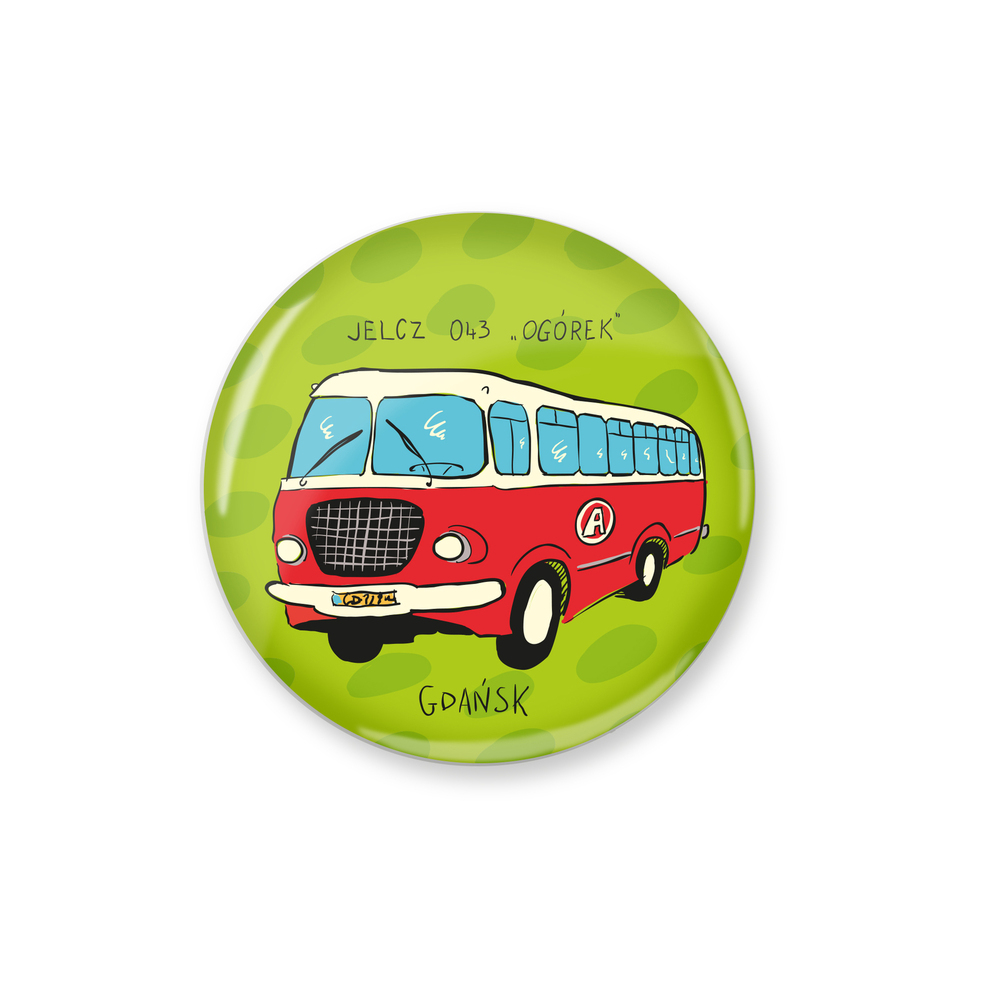 Przypinka Gdańsk Autobus Jelcz 043 "Ogórek" 1