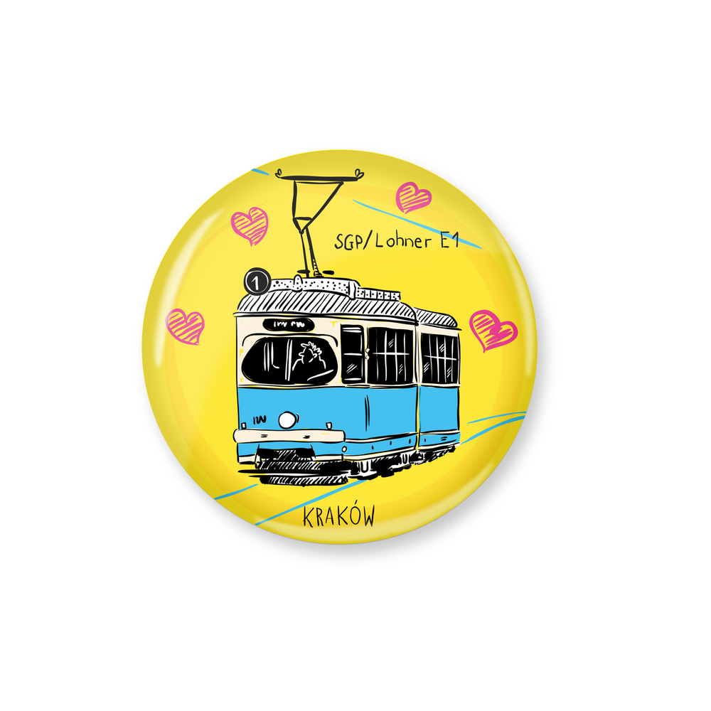 Przypinka Kraków Tramwaj Lohner E1 "Wiedeńczyk" 1