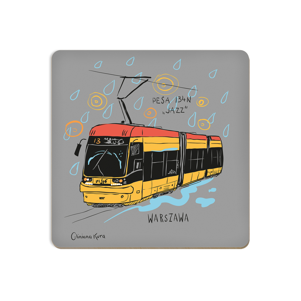 Podkładka pod kubek Warszawa Tramwaj Pesa 134N "Jazz" 1