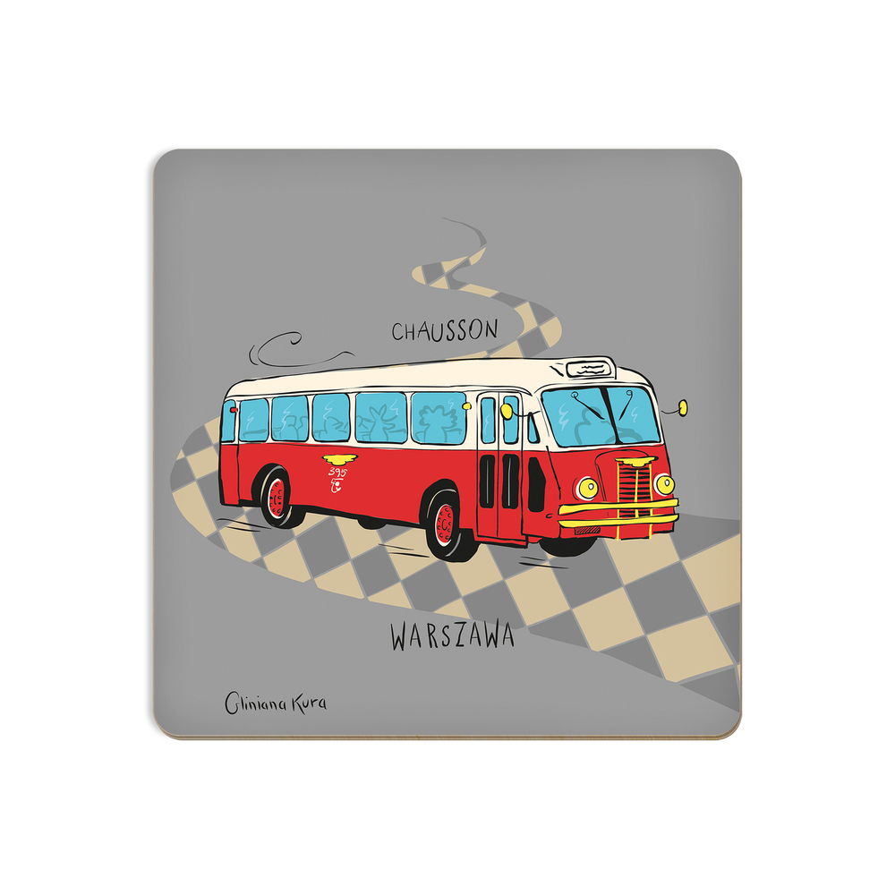 Podkładka pod kubek Warszawa Autobus Chausson 1