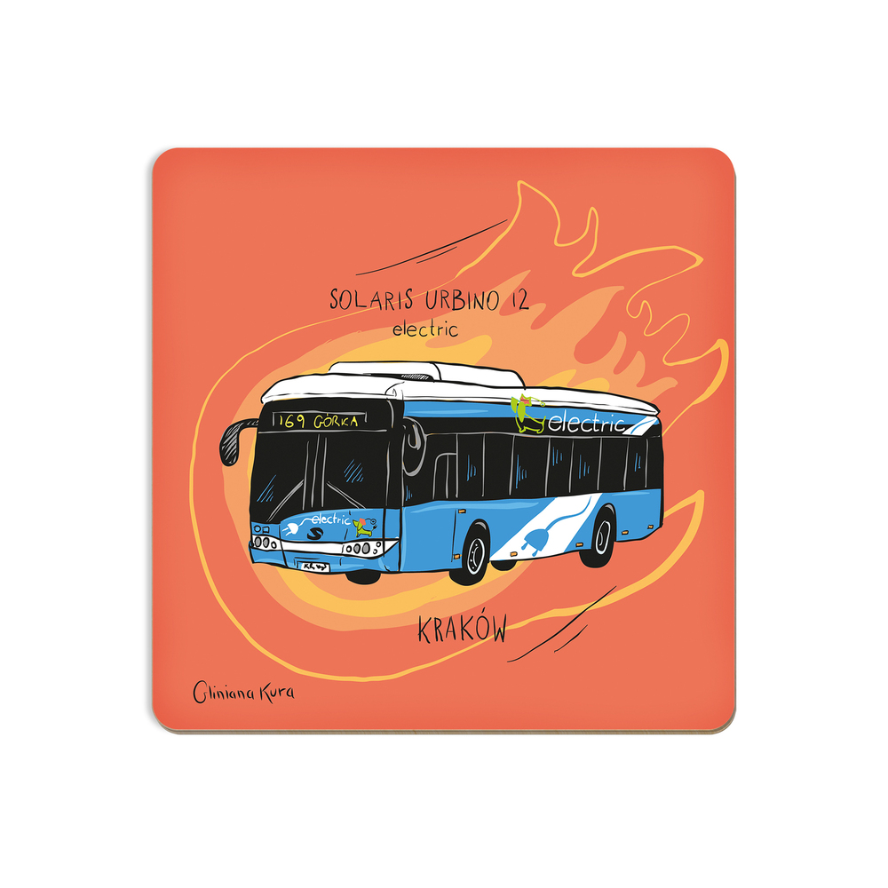 Podkładka pod kubek Kraków Autobus Solaris Urbino 12 electric 1