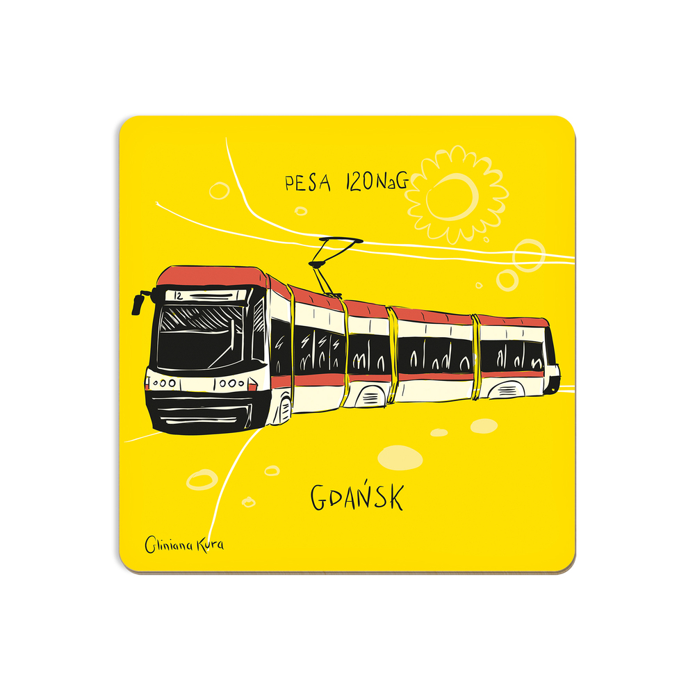 Podkładka pod kubek Gdańsk Tramwaj Pesa 120NaG 1