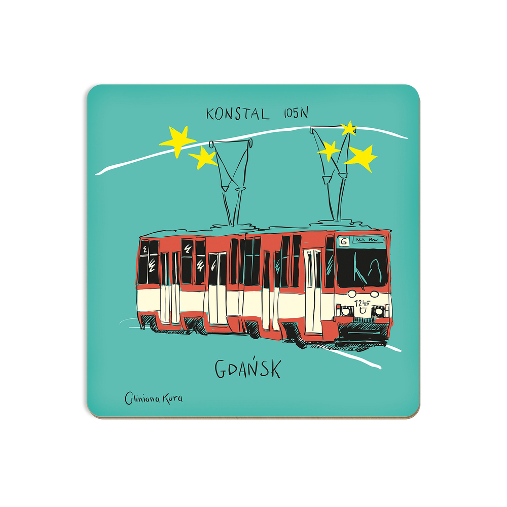 Podkładka pod kubek Gdańsk Tramwaj Konstal 105N 1
