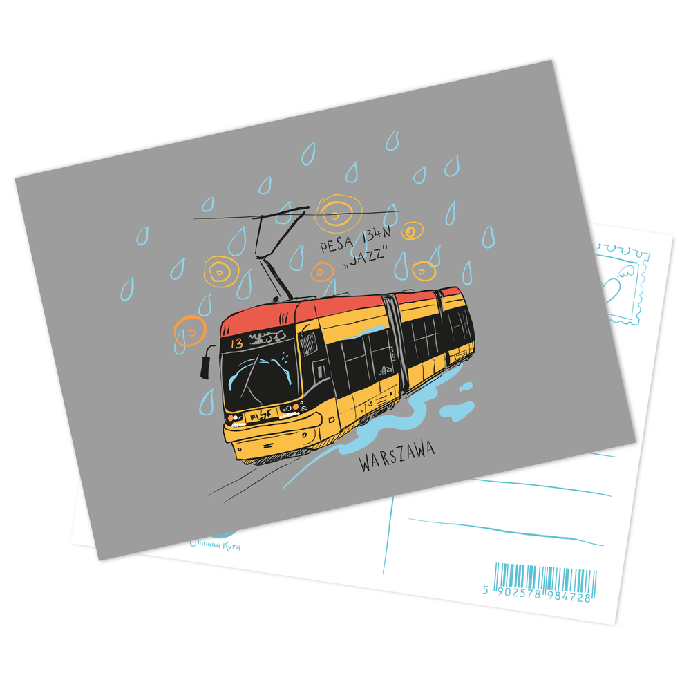 Pocztówka Warszawa Tramwaj Pesa 134N "Jazz" 1