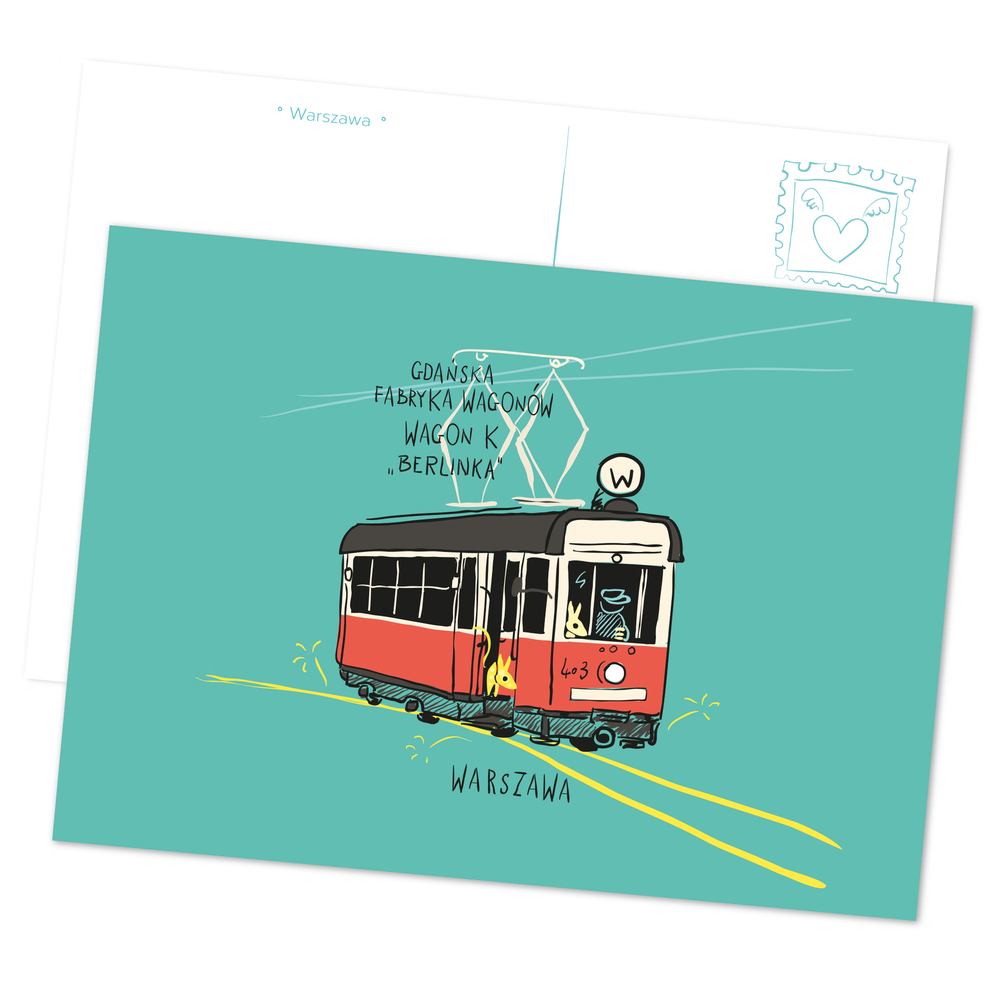 Pocztówka Warszawa Tramwaj "Berlinka" 1