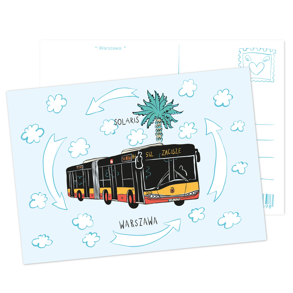 Pocztówka Warszawa Autobus Solaris Urbino 18 1