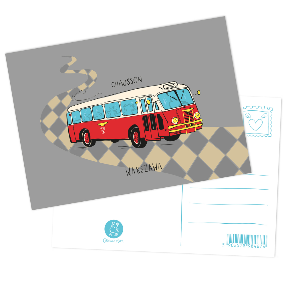 Pocztówka Warszawa Autobus Chausson 1