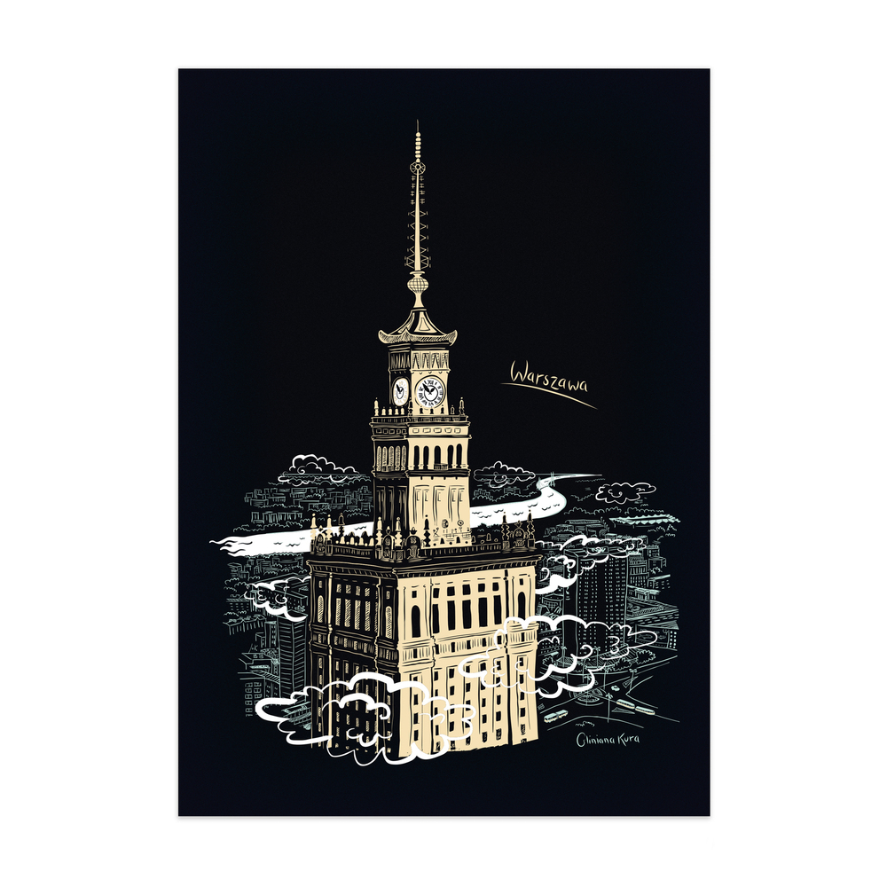 Plakat A4 Warszawa Pałac Kultury i Nauki 1