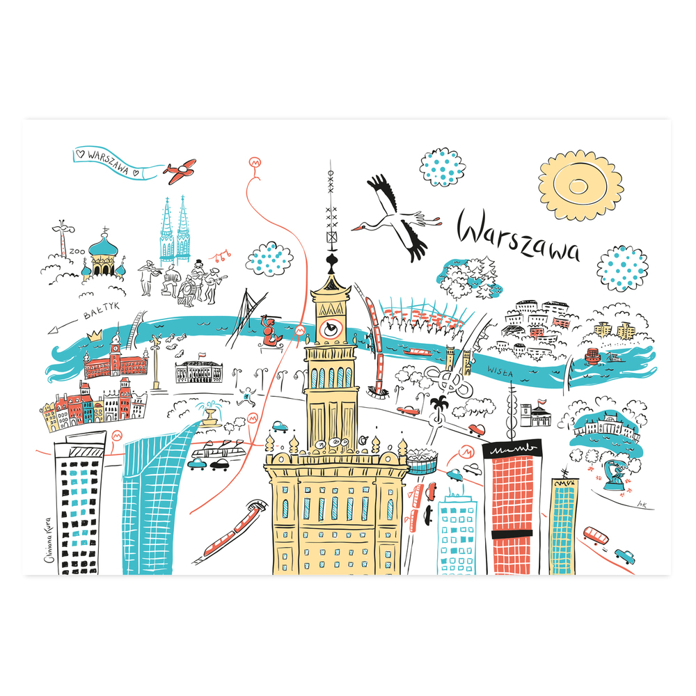 Plakat A4 Warszawa Panorama 1