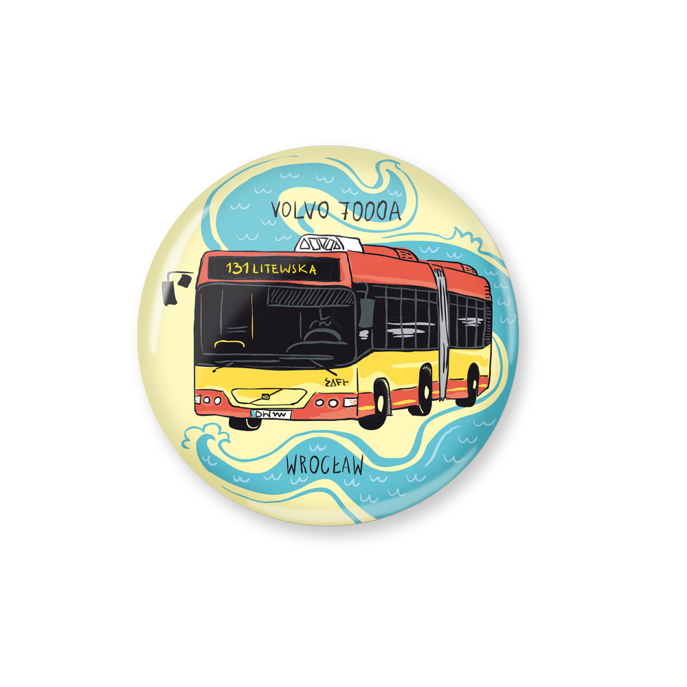 Przypinka Wrocław Autobus Volvo 7000A 1