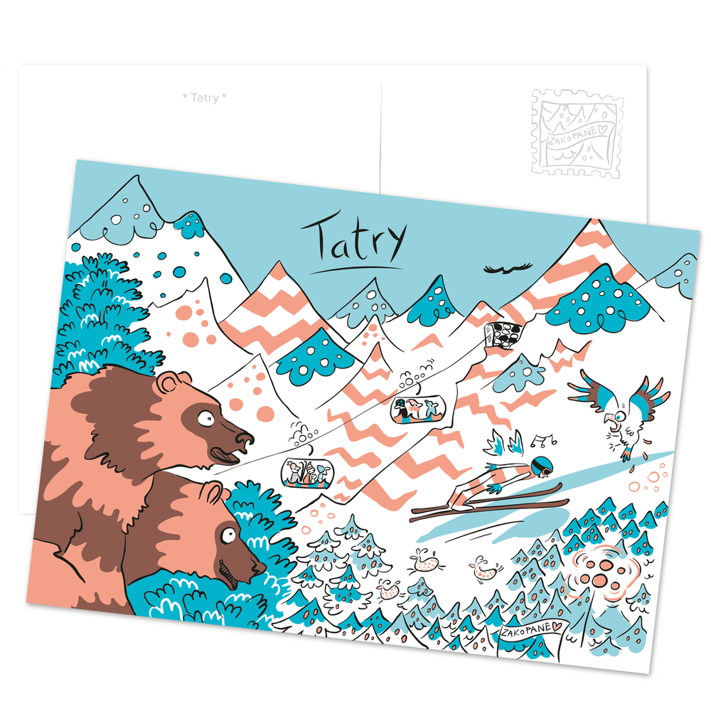 Pocztówka Tatry Skoczek Narciarski 1