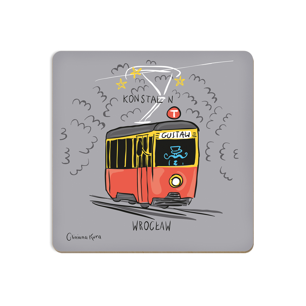 Podkładka pod kubek Wrocław Tramwaj Konstal N "Gustaw" 1