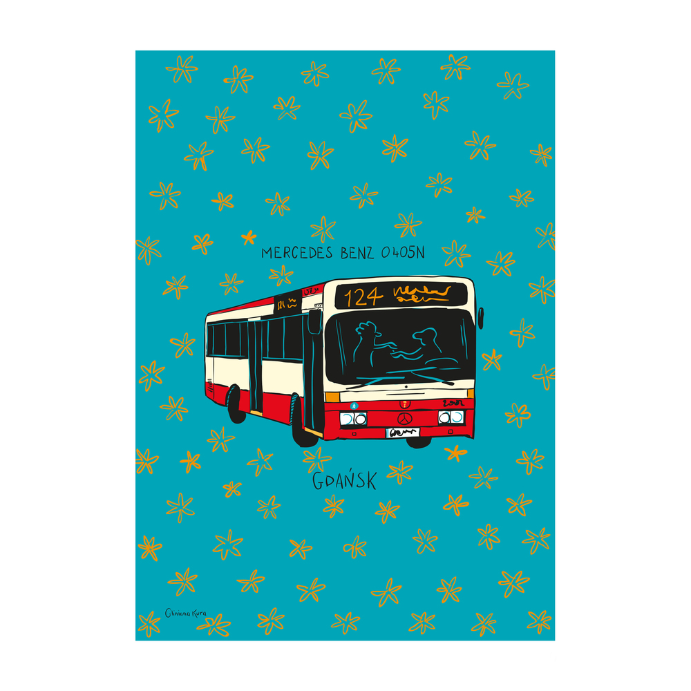 Plakat A4 Gdańsk Autobus Mercedes Benz O405N 1