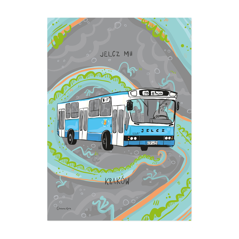 Plakat A4 Kraków Autobus Jelcz M11 1