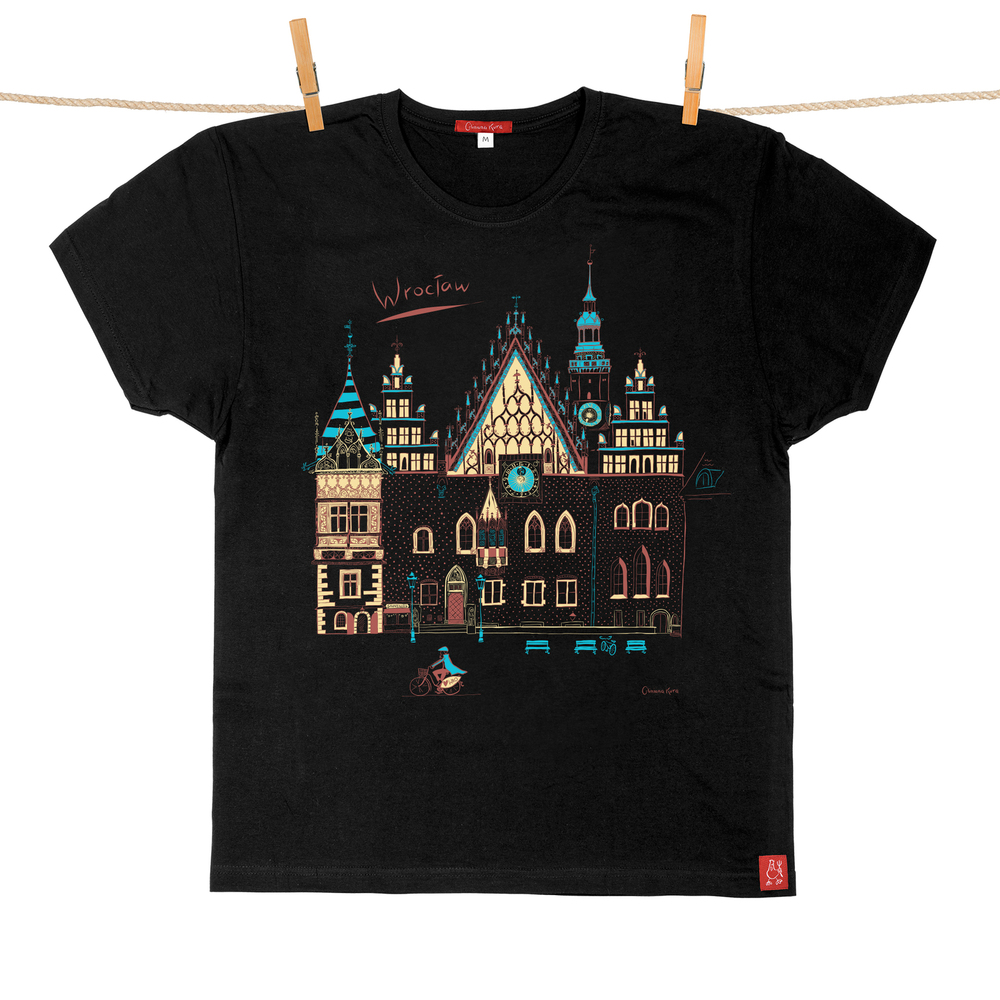 Tshirt Męski Wrocław Ratusz czarny 3XL 1