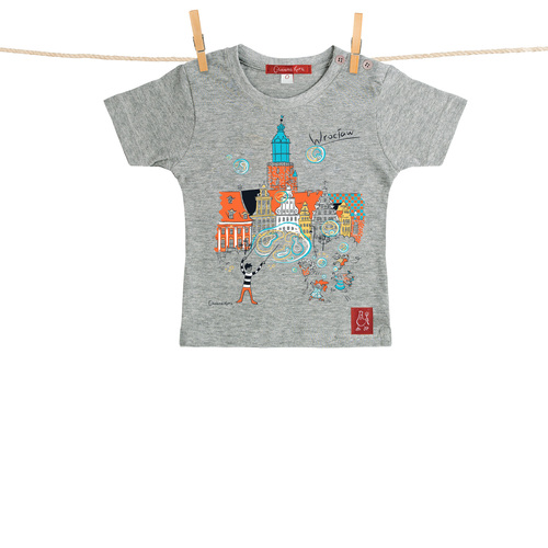 Tshirt Dziecięcy Wrocław Kamieniczki szary od 0 do 1 roku 1