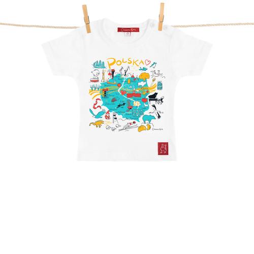 Tshirt Dziecięcy Polska biały, od 0 do 1 roku 1
