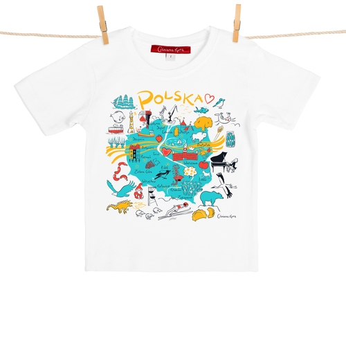 Tshirt Dziecięcy Polska biały 1 rok 1
