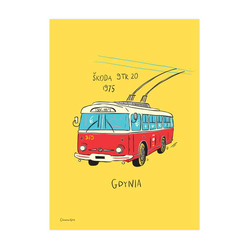 Plakat A4 Gdynia Trolejbus Škoda 9TR20 1